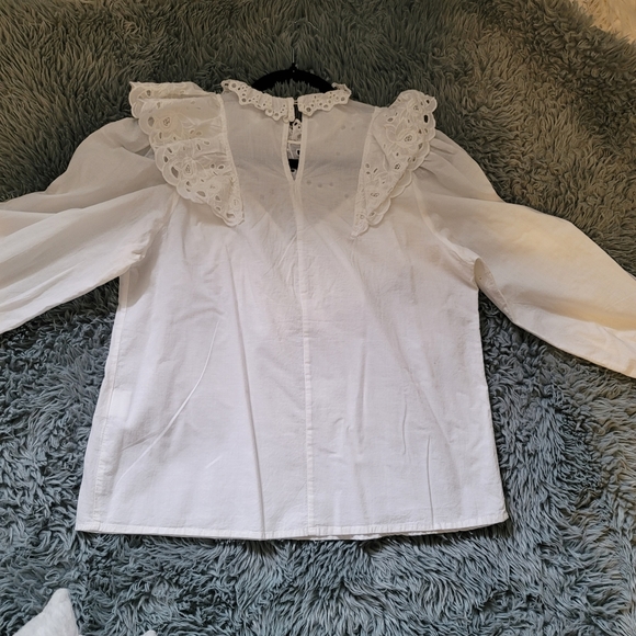 SHEIN eyelet Ruffle Trim blouse - Picture 3 of 16